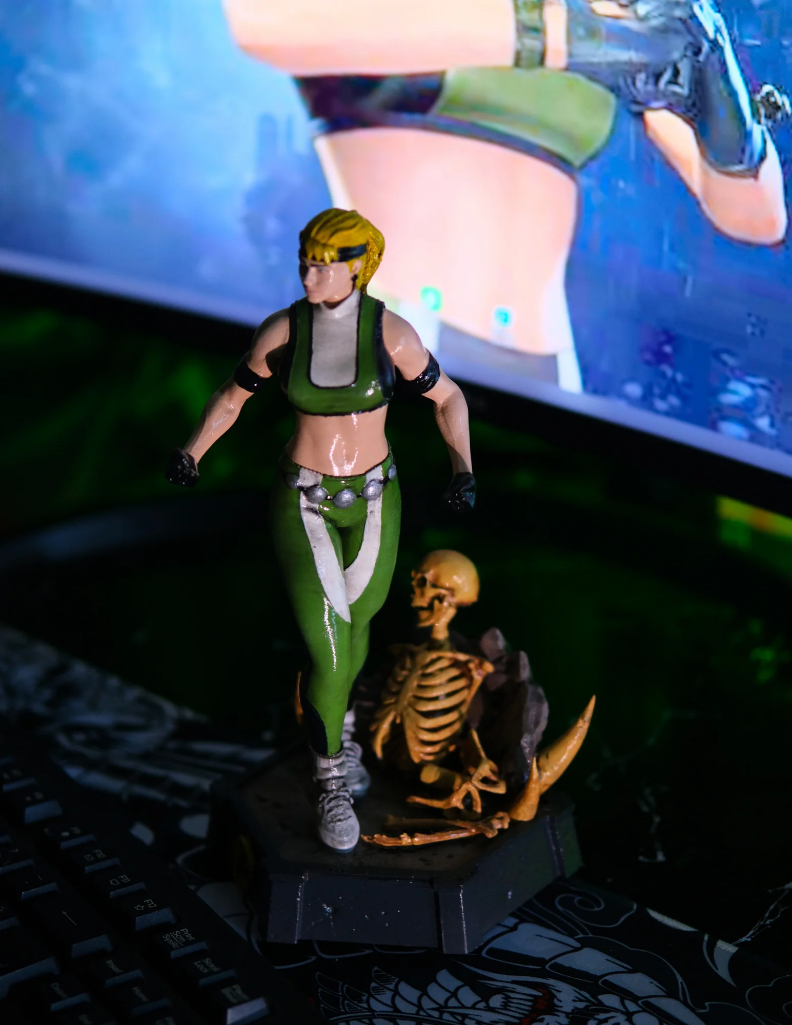 Figür 25cm Sonya Blade 3D Baskı Aksiyon Figürü – El Yapımı Boyama, Koleksiyonluk Oyun Karakteri