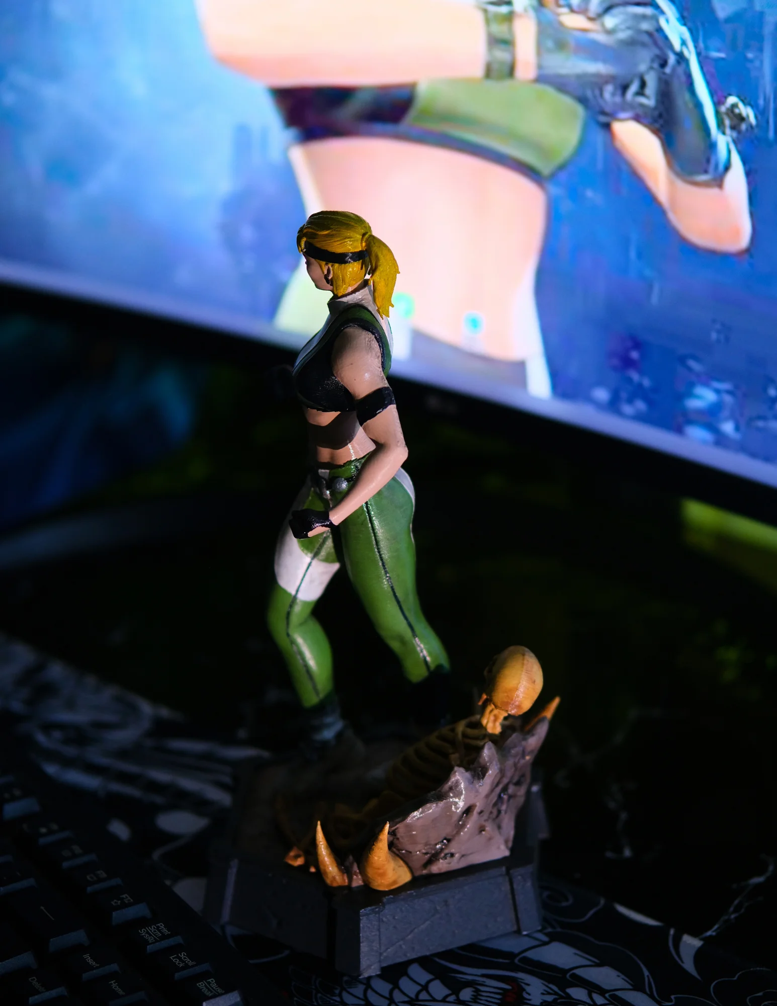 Figür 25cm Sonya Blade 3D Baskı Aksiyon Figürü – El Yapımı Boyama, Koleksiyonluk Oyun Karakteri