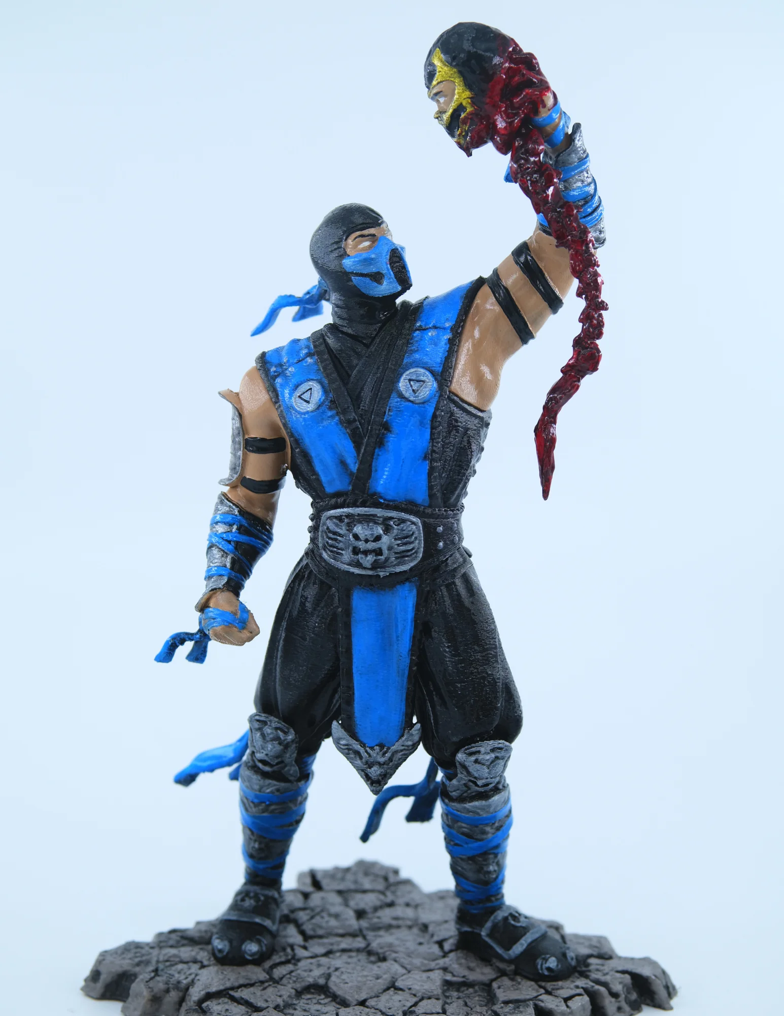 Mortal Kombat Sub-Zero Figür 30 cm - 3D Baskı - El Boyaması Koleksiyonluk Heykel - PLA
