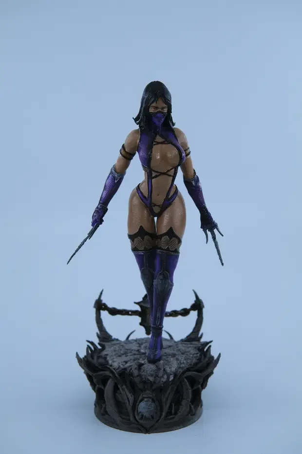 Figür 25 cm Mileena 3D Baskı Aksiyon Figürü – El Yapımı Boyama, Koleksiyonluk Oyun Karakteri