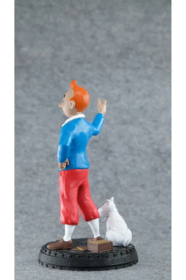 3D Baskı Tintin ve Köpeği Figürü - 20 cm PLA Malzeme Dekoratif Biblo