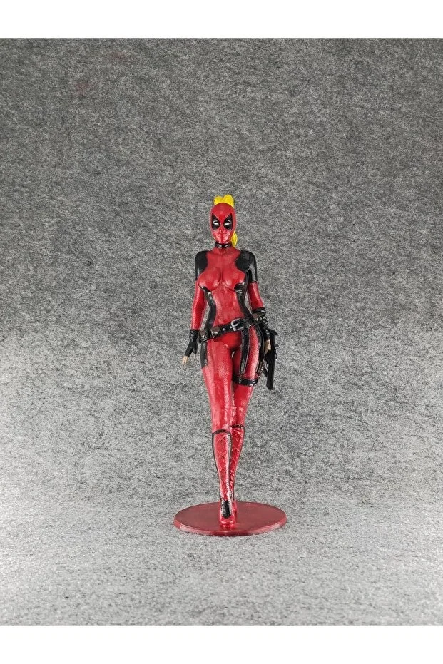 Deadpool Lady Deadpool Figür Heykel 26cm | 3D Baskı PLA Akrilik El Boyaması Koleksiyonluk