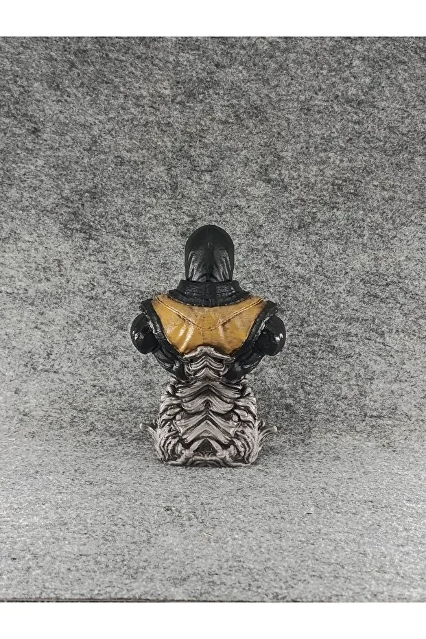 Mortal Kombat Scorpion Büst Heykel 15cm | 3D Baskı PLA Akrilik El Boyaması Koleksiyonluk Figür