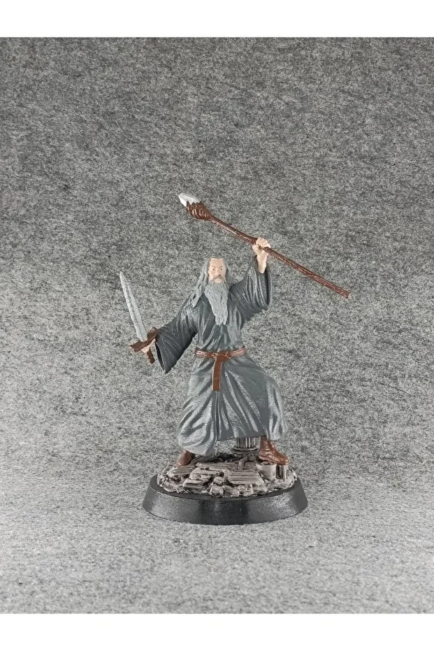 Gandalf Figürü 20 cm Yüzüklerin Efendisi 3D Yazıcı PLA Baskı Akrilik Boya El Yapımı Koleksiyon