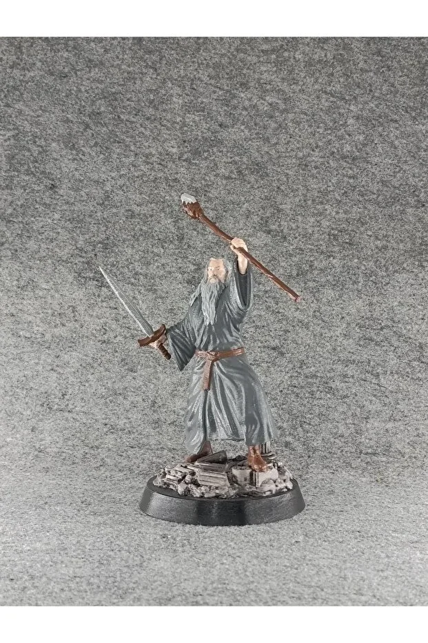 Gandalf Figürü 20 cm Yüzüklerin Efendisi 3D Yazıcı PLA Baskı Akrilik Boya El Yapımı Koleksiyon