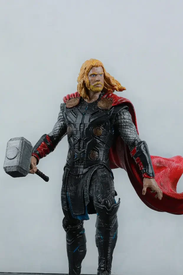 Marvel Thor Figür 25 cm - 3D Baskı - El Boyaması Koleksiyonluk Heykel - PLA Malzeme