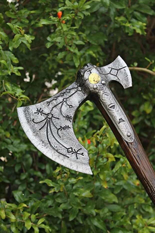 Leviathan Baltası Dev Boy 70 cm Kratos God Of War Leviathan Axe Figür (Plastiktir Dekor Amaçlıdır)