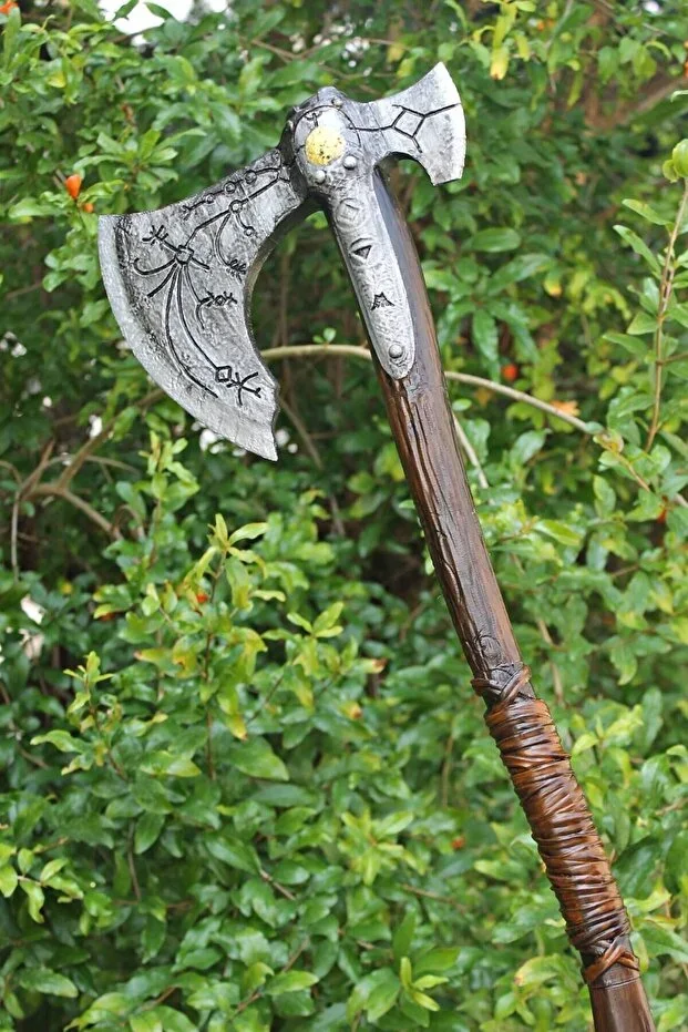 Leviathan Baltası Dev Boy 70 cm Kratos God Of War Leviathan Axe Figür (Plastiktir Dekor Amaçlıdır)